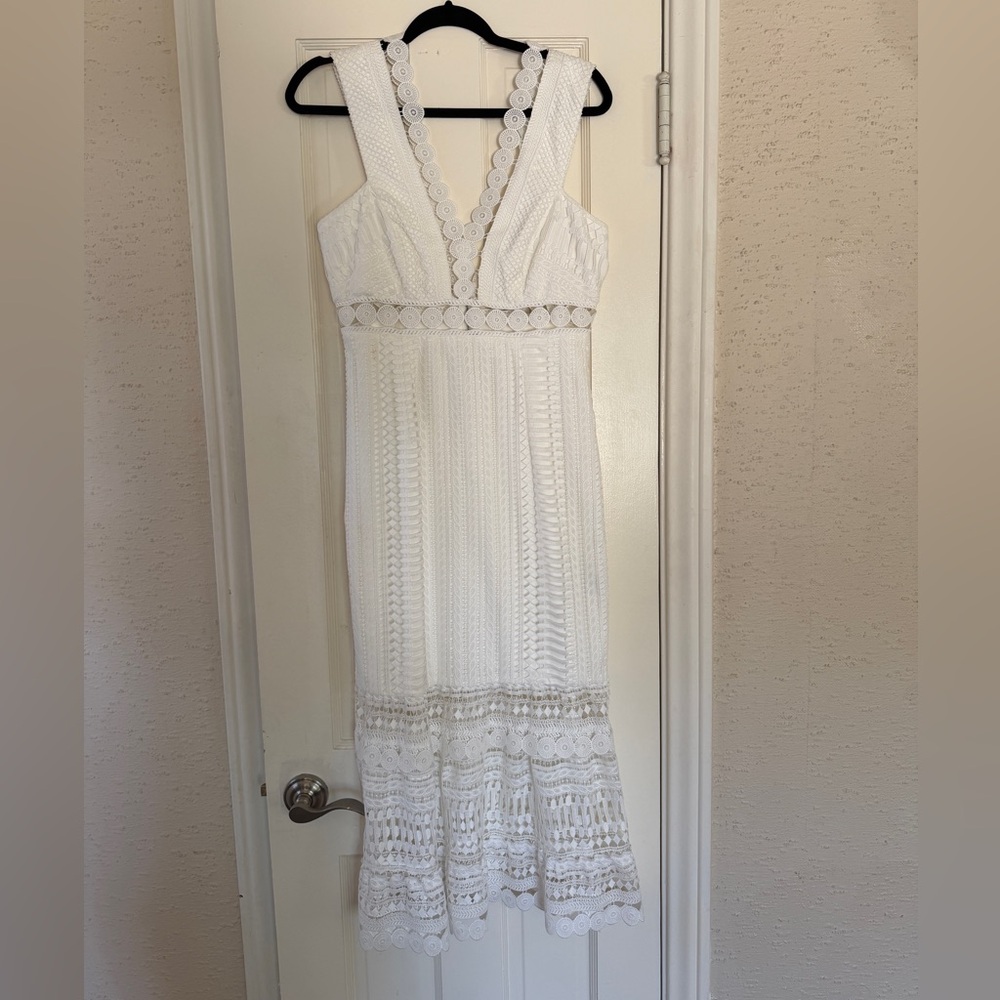 Bardot Ivory Lace Crochet Dress Size M NWT